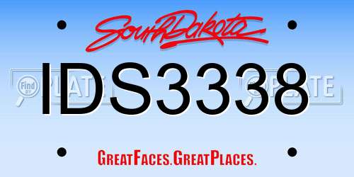 IDS3338 South Dakota License Plate