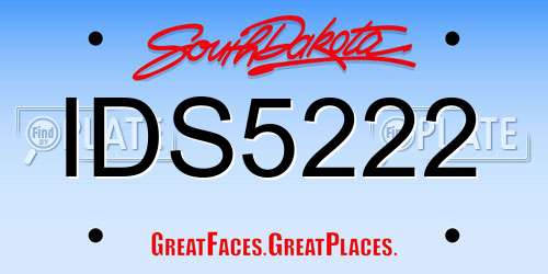 IDS5222 South Dakota License Plate
