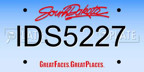 IDS5227 South Dakota License Plate