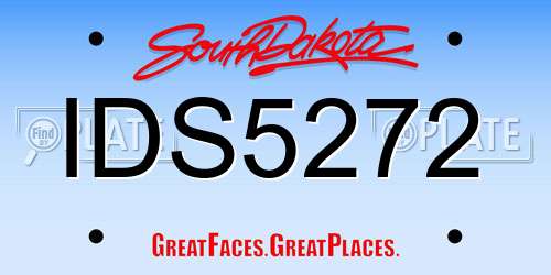 IDS5272 South Dakota License Plate
