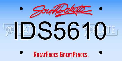 IDS5610 South Dakota License Plate