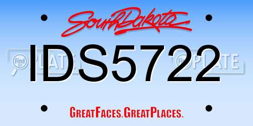 IDS5722 South Dakota License Plate