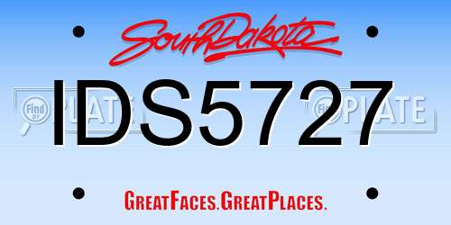 IDS5727 South Dakota License Plate
