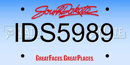 IDS5989 South Dakota License Plate