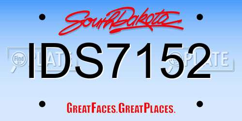 IDS7152 South Dakota License Plate