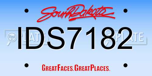 IDS7182 South Dakota License Plate