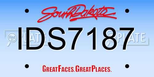 IDS7187 South Dakota License Plate