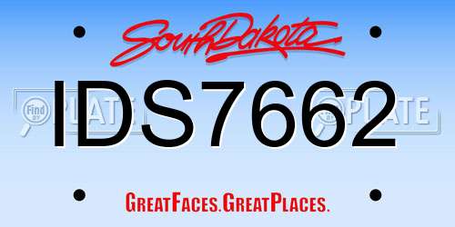 IDS7662 South Dakota License Plate