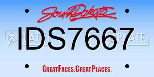 IDS7667 South Dakota License Plate