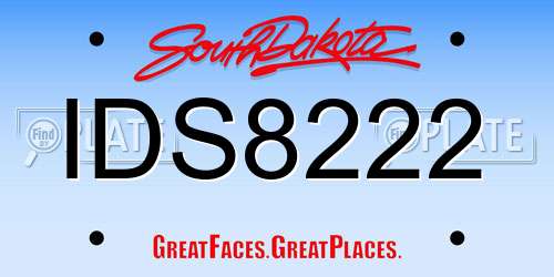 IDS8222 South Dakota License Plate