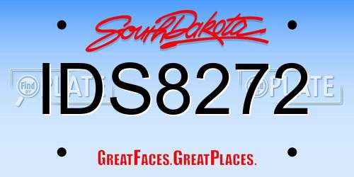 IDS8272 South Dakota License Plate