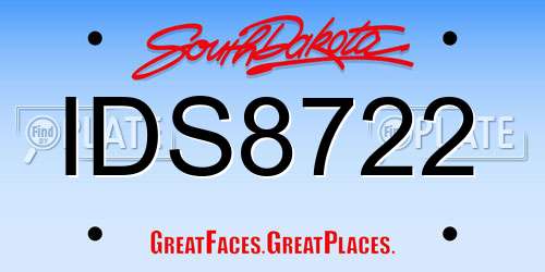 IDS8722 South Dakota License Plate