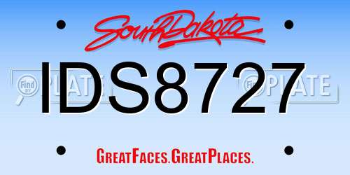 IDS8727 South Dakota License Plate