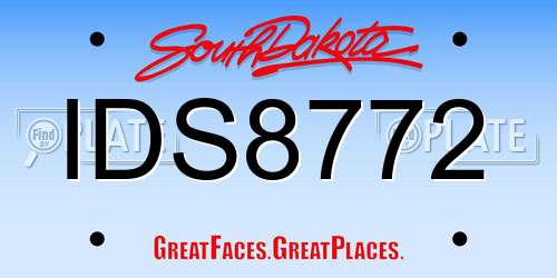 IDS8772 South Dakota License Plate
