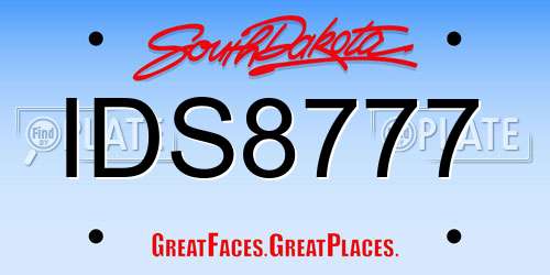 IDS8777 South Dakota License Plate