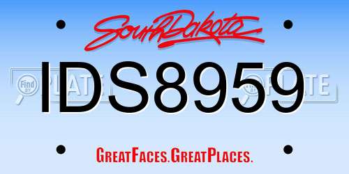 IDS8959 South Dakota License Plate