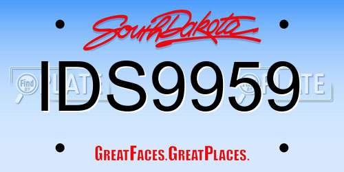 IDS9959 South Dakota License Plate