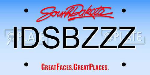 IDSBZZZ South Dakota License Plate