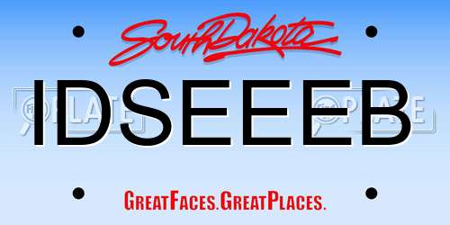 IDSEEEB South Dakota License Plate