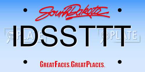 IDSSTTT South Dakota License Plate