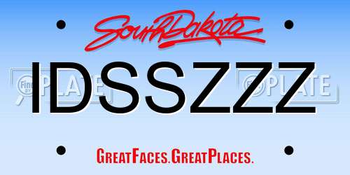 IDSSZZZ South Dakota License Plate