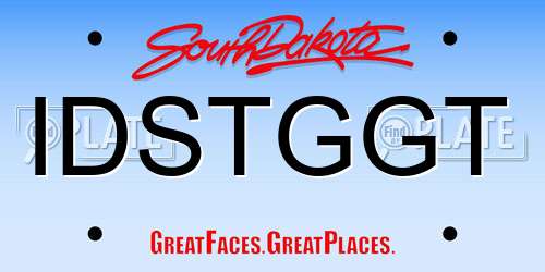 IDSTGGT South Dakota License Plate