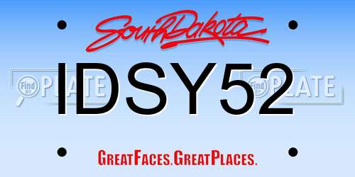 IDSY52 South Dakota License Plate