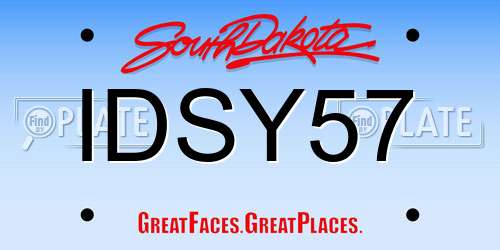 IDSY57 South Dakota License Plate