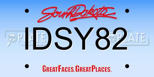 IDSY82 South Dakota License Plate