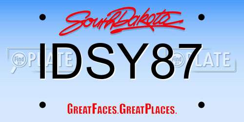 IDSY87 South Dakota License Plate