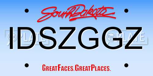 IDSZGGZ South Dakota License Plate