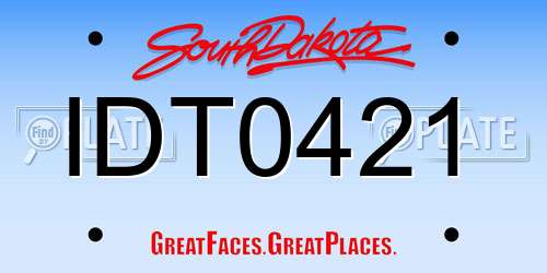 IDT0421 South Dakota License Plate