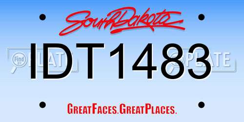 IDT1483 South Dakota License Plate