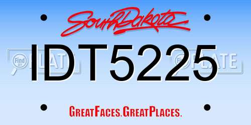 IDT5225 South Dakota License Plate
