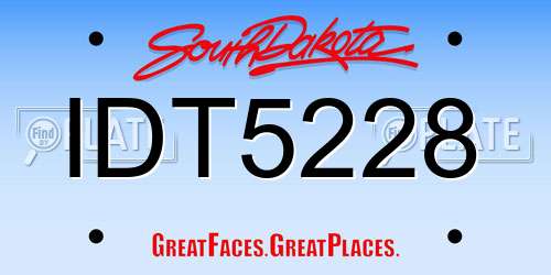 IDT5228 South Dakota License Plate