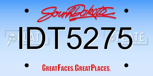 IDT5275 South Dakota License Plate