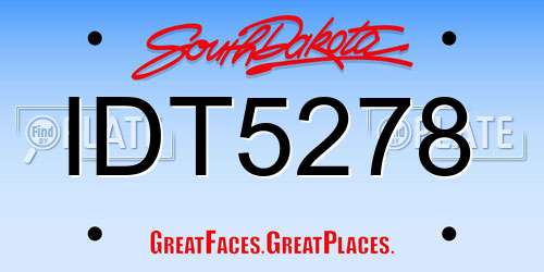 IDT5278 South Dakota License Plate