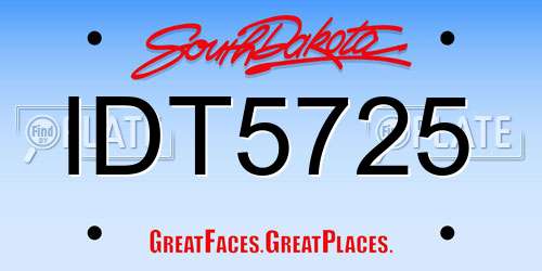 IDT5725 South Dakota License Plate