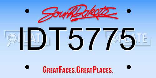IDT5775 South Dakota License Plate