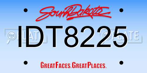 IDT8225 South Dakota License Plate