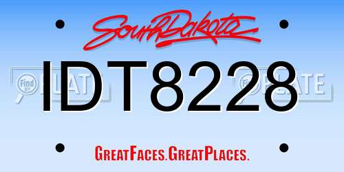 IDT8228 South Dakota License Plate
