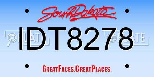 IDT8278 South Dakota License Plate