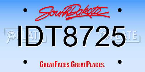 IDT8725 South Dakota License Plate