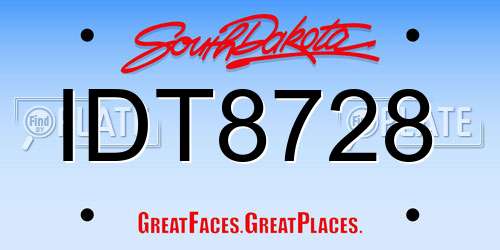 IDT8728 South Dakota License Plate