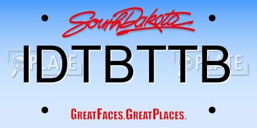 IDTBTTB South Dakota License Plate