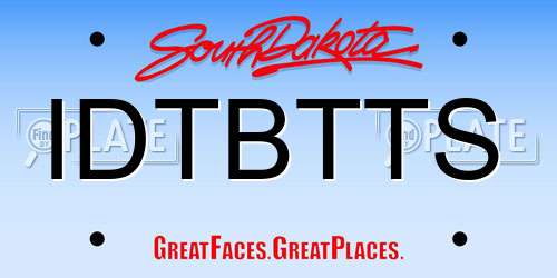 IDTBTTS South Dakota License Plate