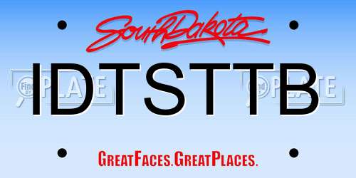IDTSTTB South Dakota License Plate