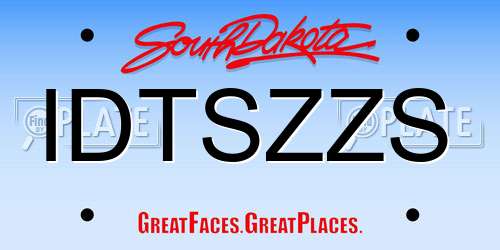 IDTSZZS South Dakota License Plate