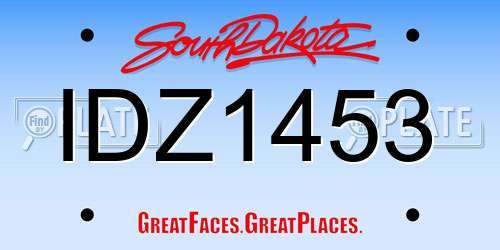 IDZ1453 South Dakota License Plate