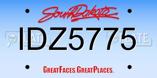 IDZ5775 South Dakota License Plate